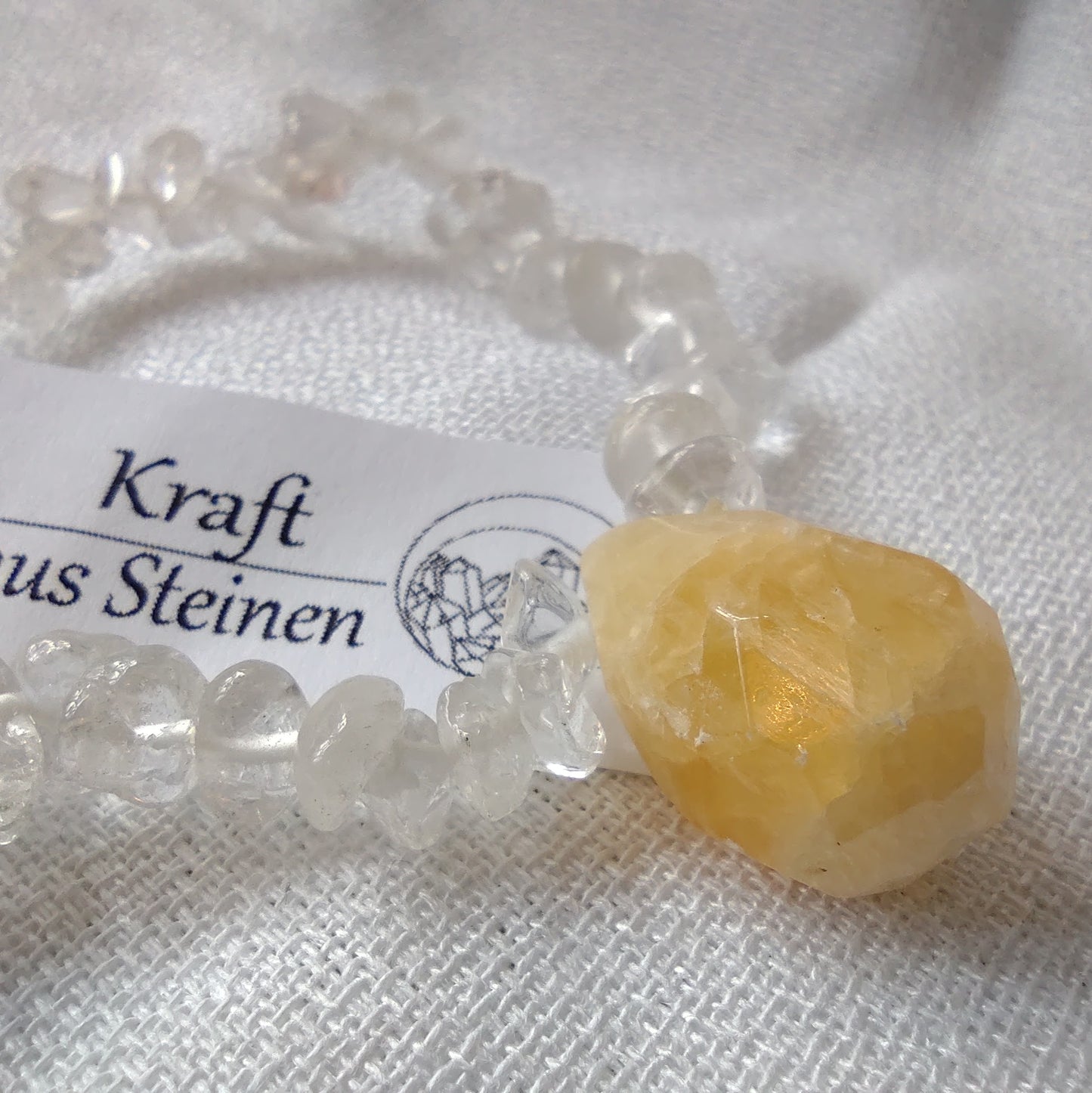 Bergkristallarmband mit Themenkristall, Harmonie-Band, Lapis Vitalis