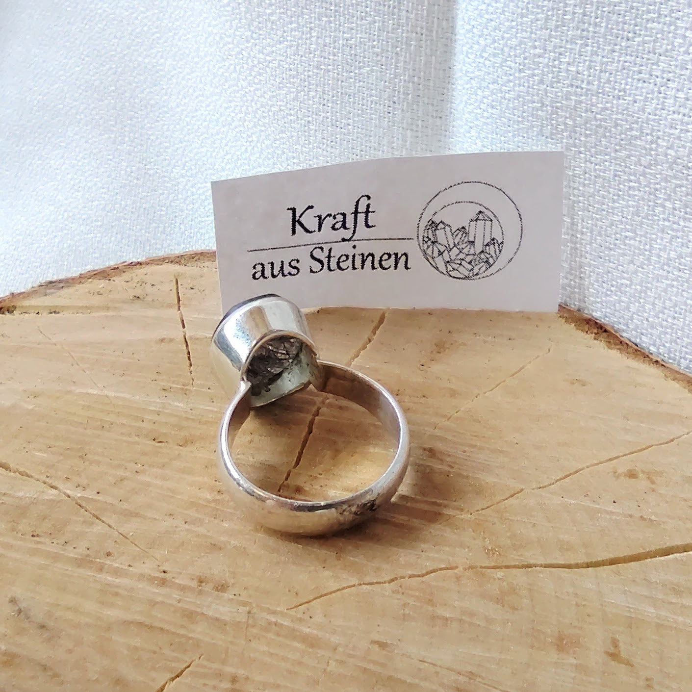 Turmalinquarz Ring, oval, fac, Gr 54