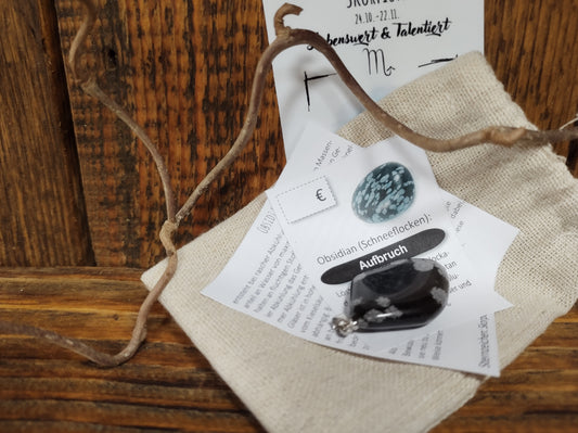 Schneeflocken Obidian Anhänger Aufbruch