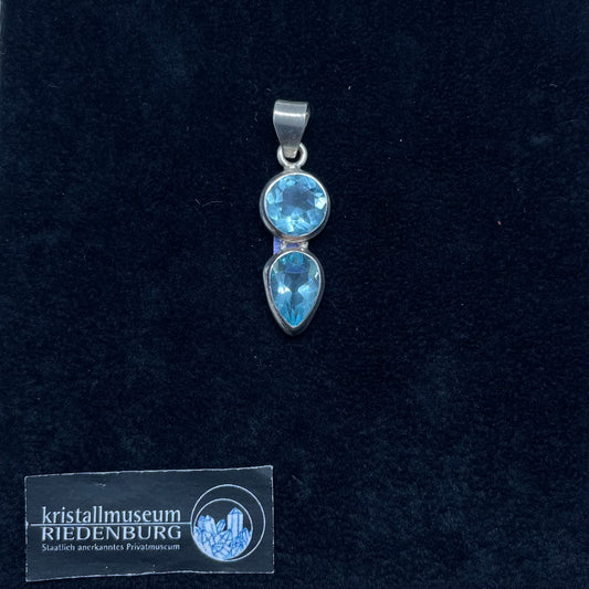 Topas-Anhänger, zweiteilig, facettiert