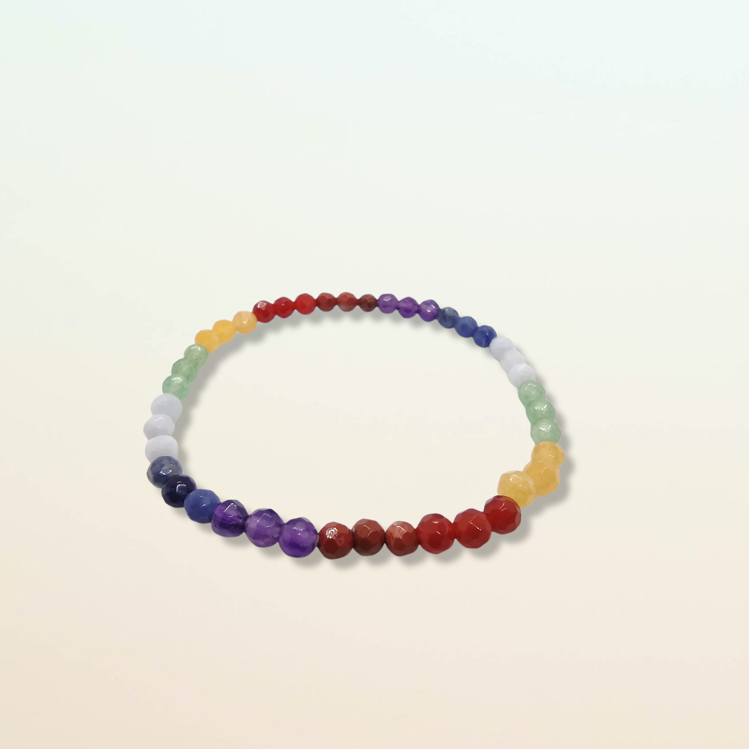 Chakren-Armband, Kugeln, facettiert