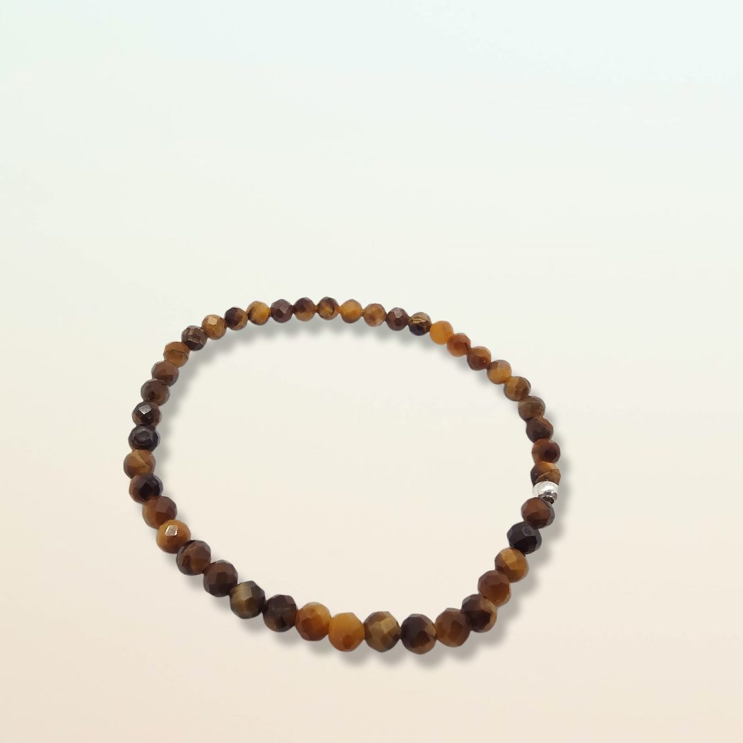 Tigerauge Armband, facettierte Kugeln