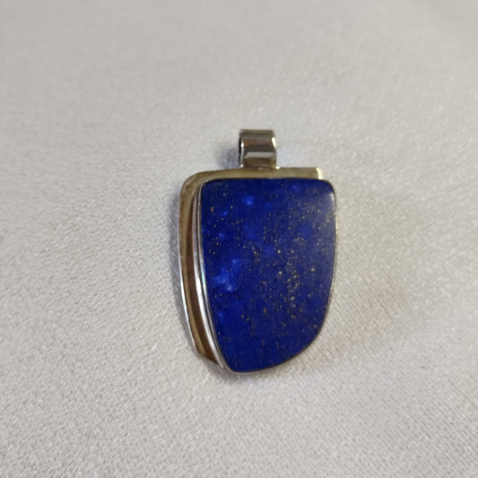 Lapislazuli Anhänger, freeform, Silberfassung, Designerstück