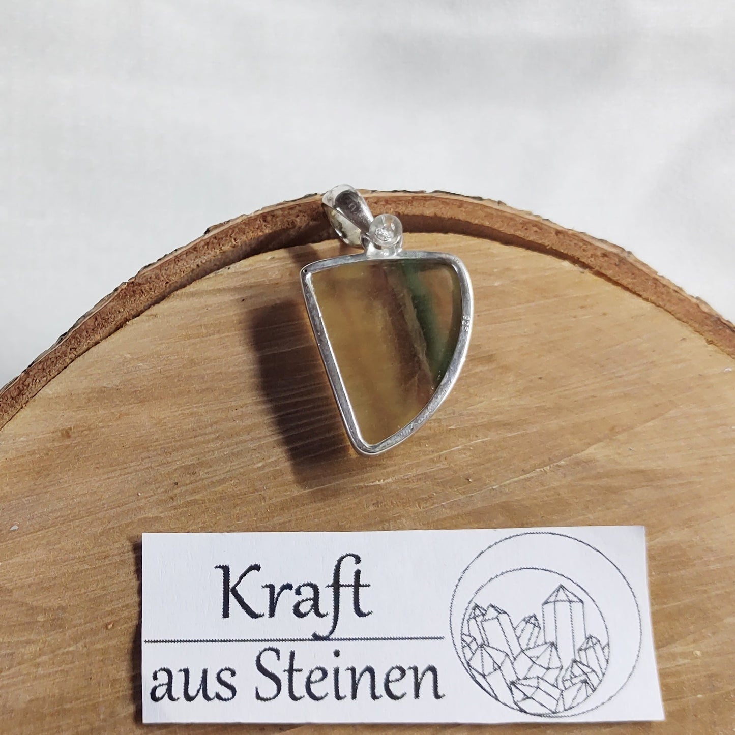 Fluorit Anhänger, mehrfarbig, Silberfassung