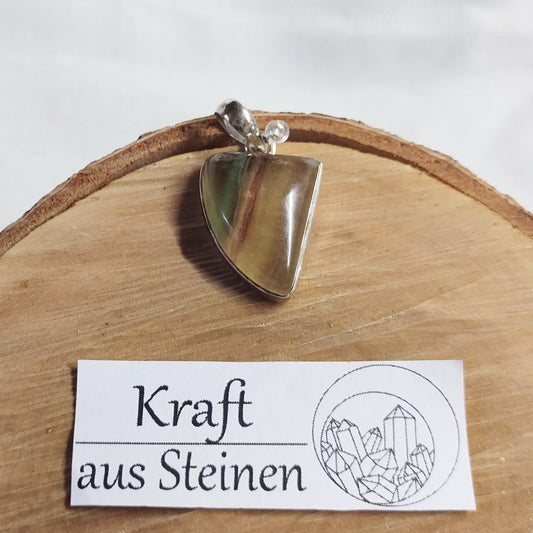Fluorit Anhänger, mehrfarbig, Silberfassung