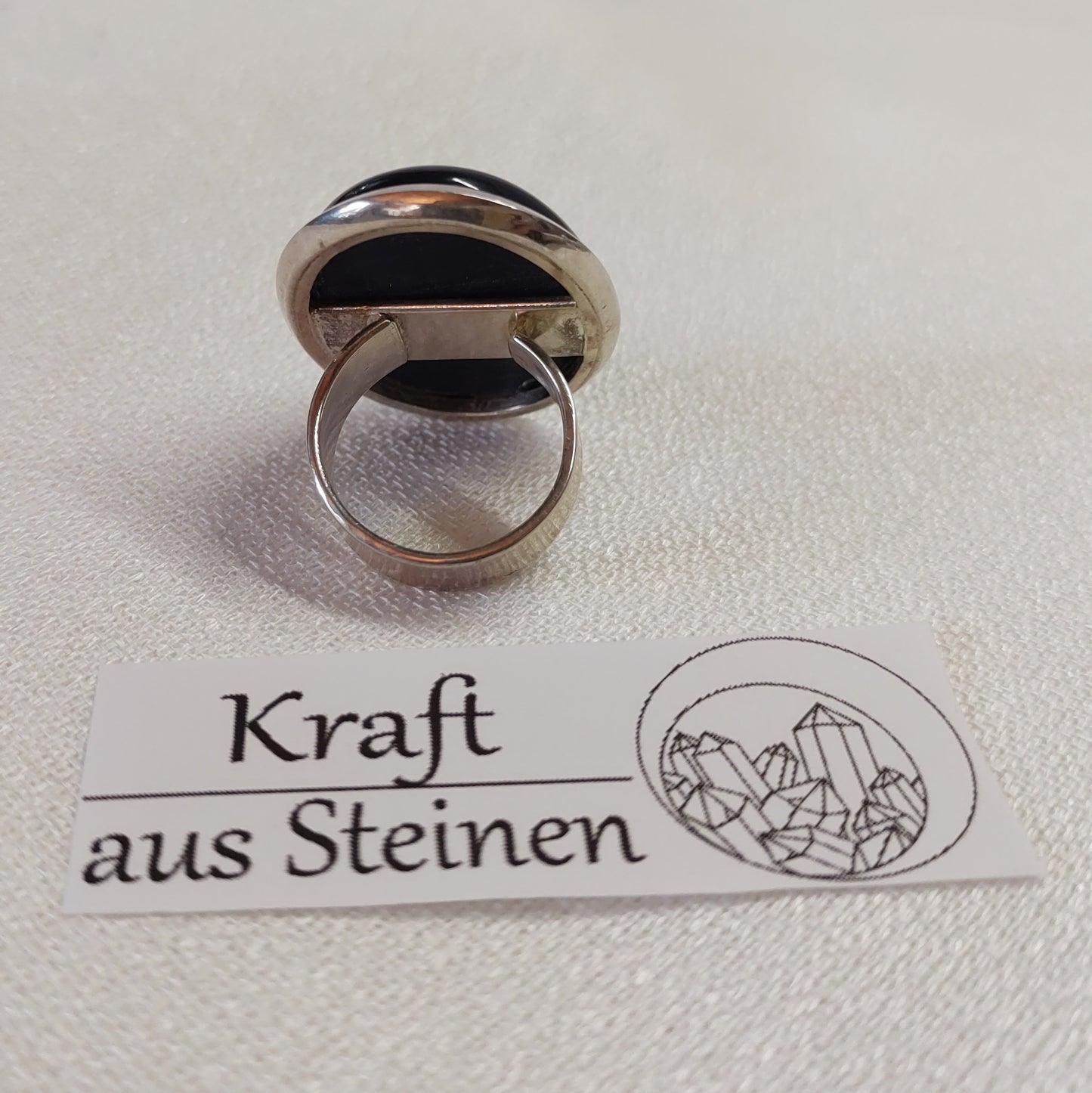 Regenbogenobsidian-Ring, Oval, Designerarbeit, GR 56