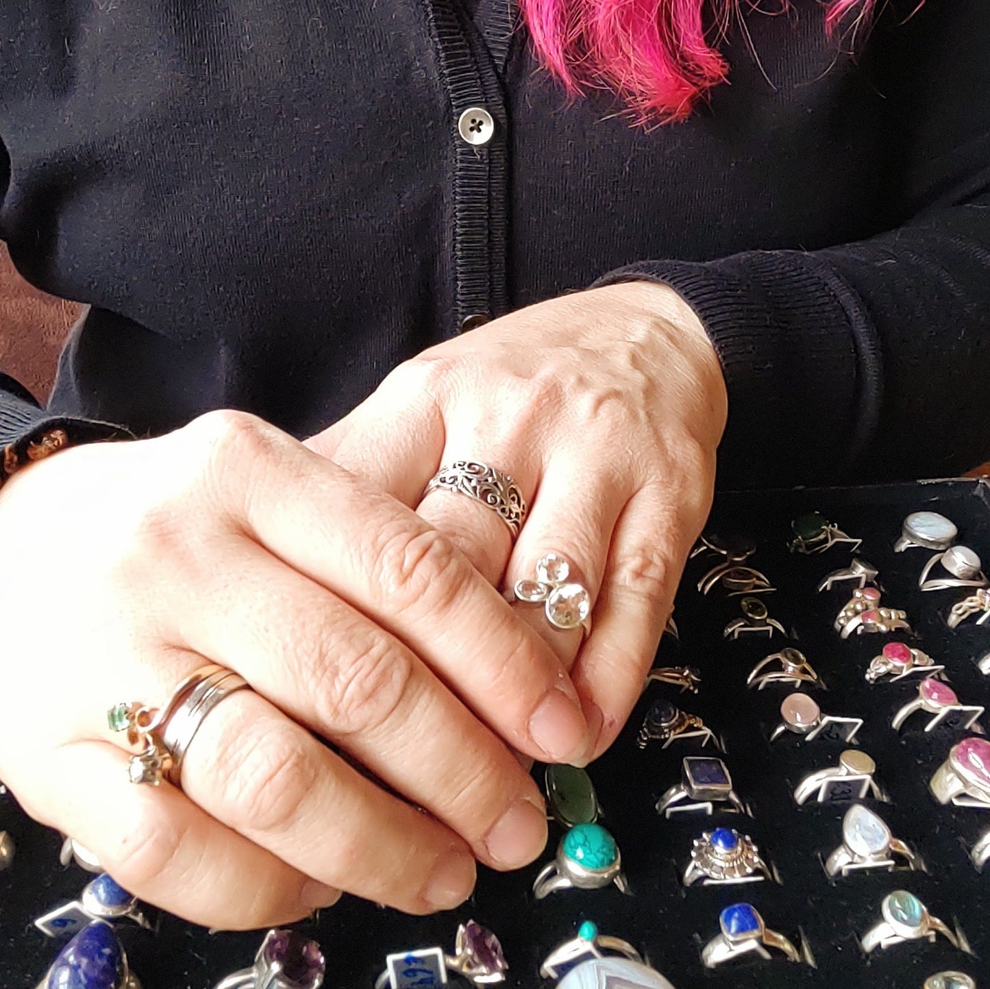 Bergkristall-Ring, Gr. 55