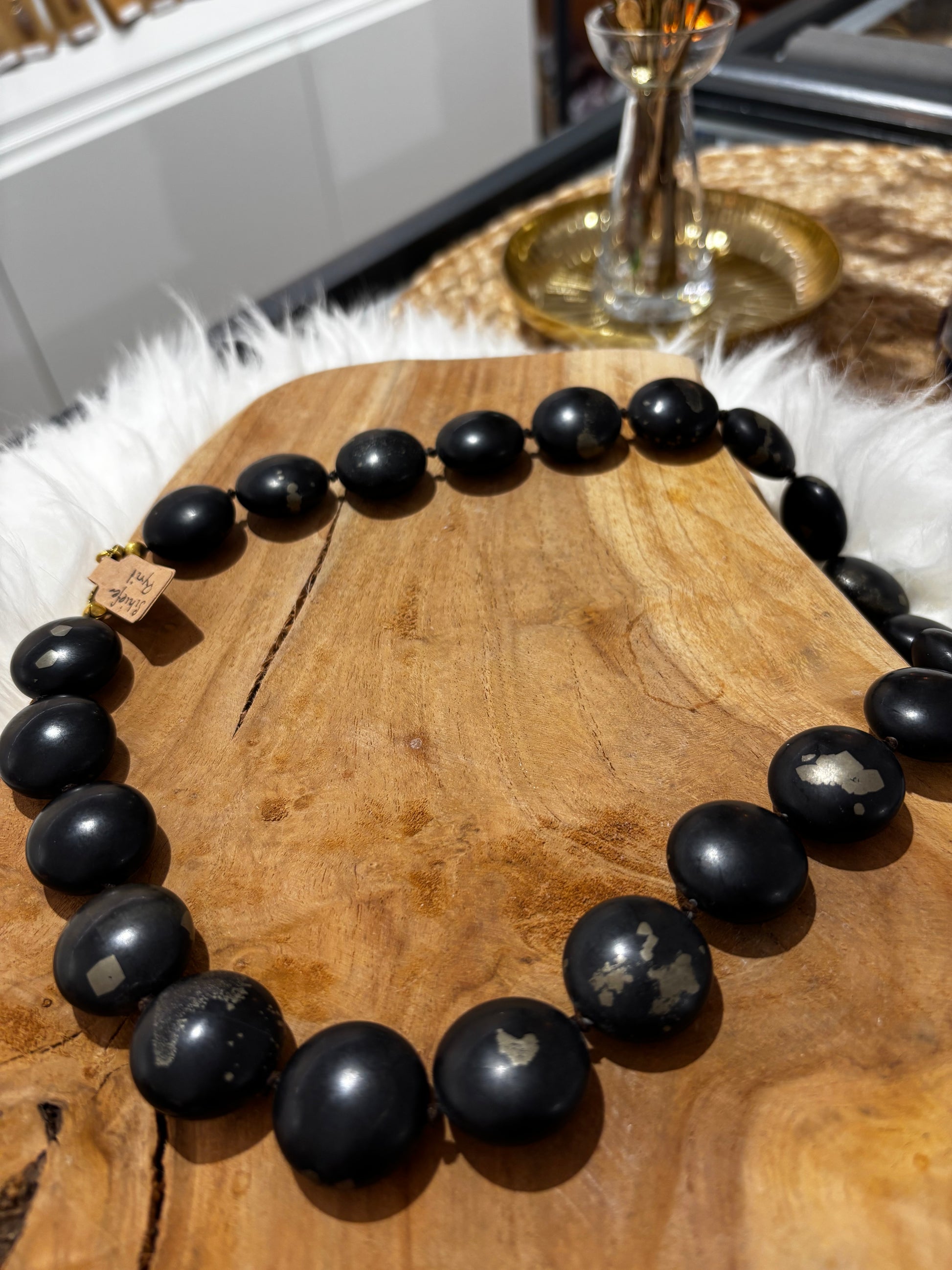 Schiefer-Pyrit-Kette, Linsen, matt - Scholz GmbH