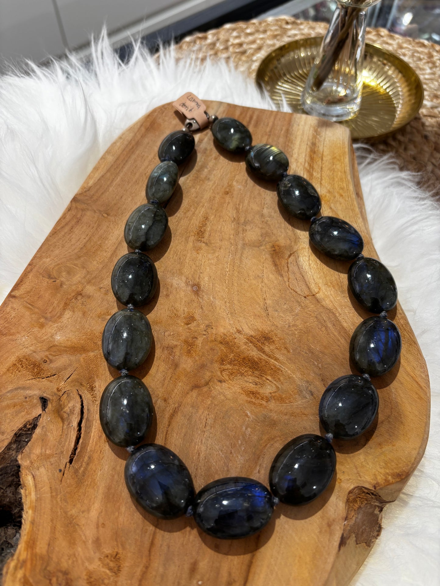 Labradorit-Kette, Oliven, AA+ - Scholz GmbH