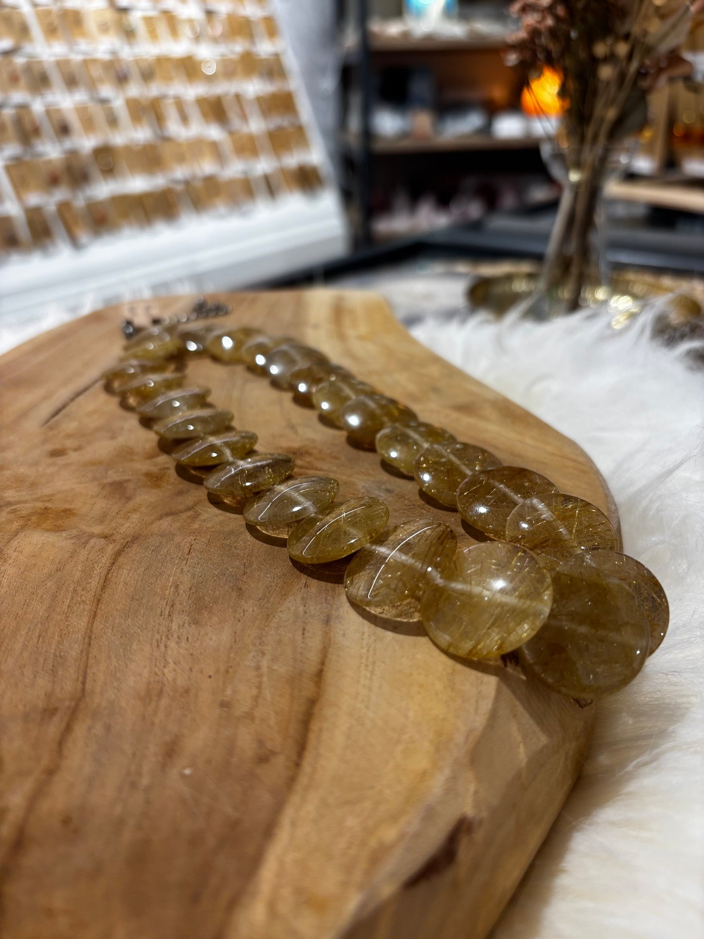 Rutilquarz-Kette, AAA+, Linsen, wunderschöne Rutile - Scholz GmbH