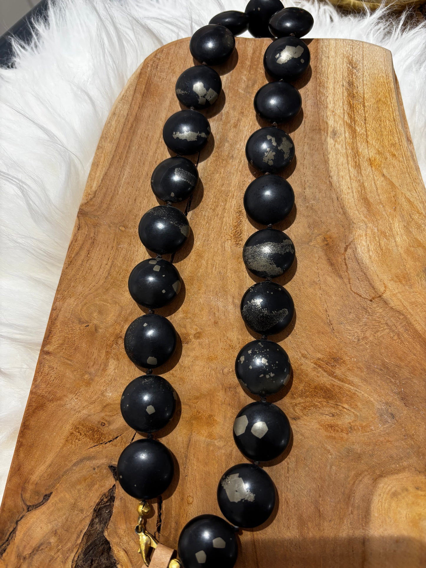 Schiefer-Pyrit-Kette, Linsen, matt - Scholz GmbH