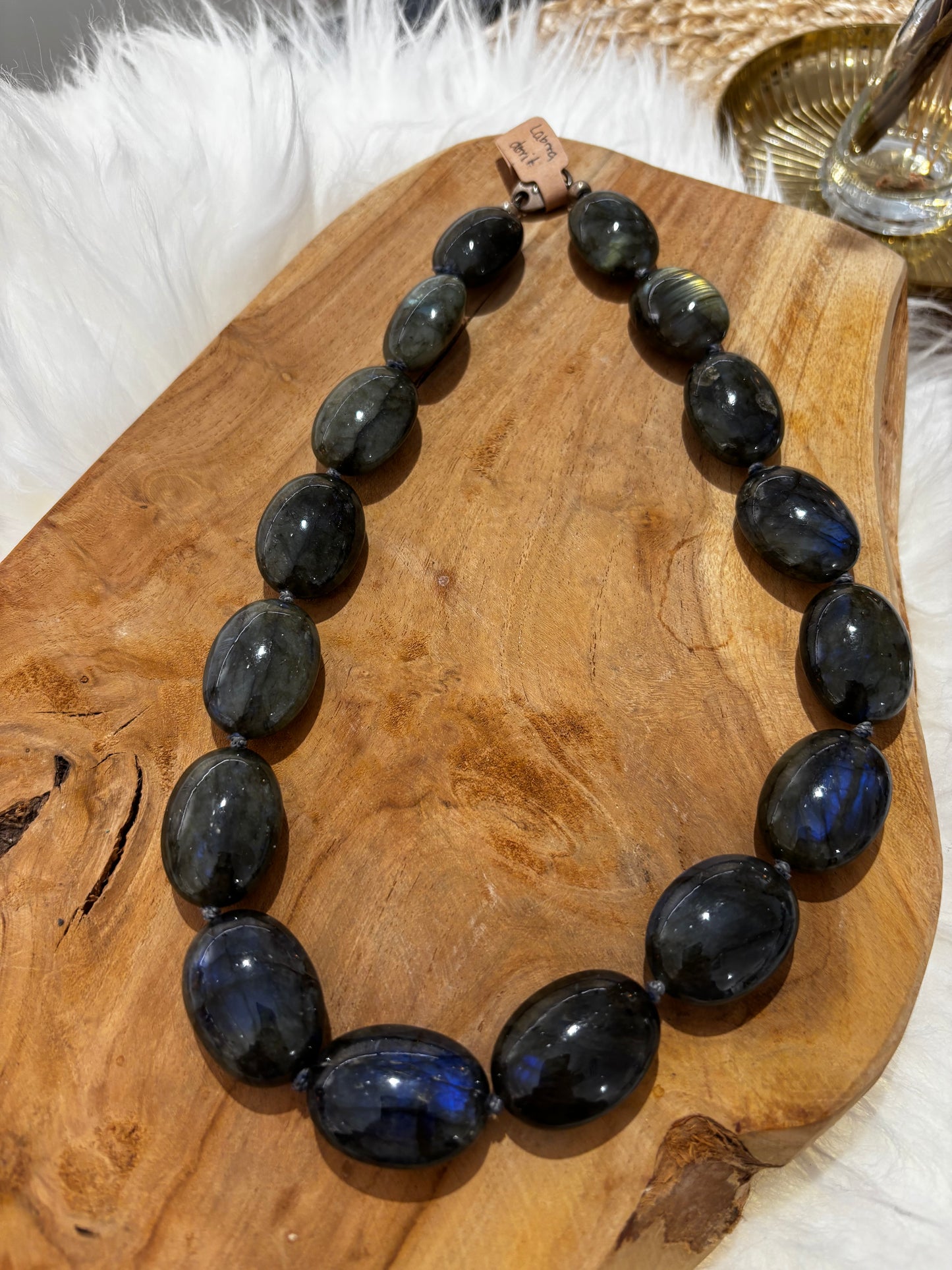 Labradorit-Kette, Oliven, AA+ - Scholz GmbH