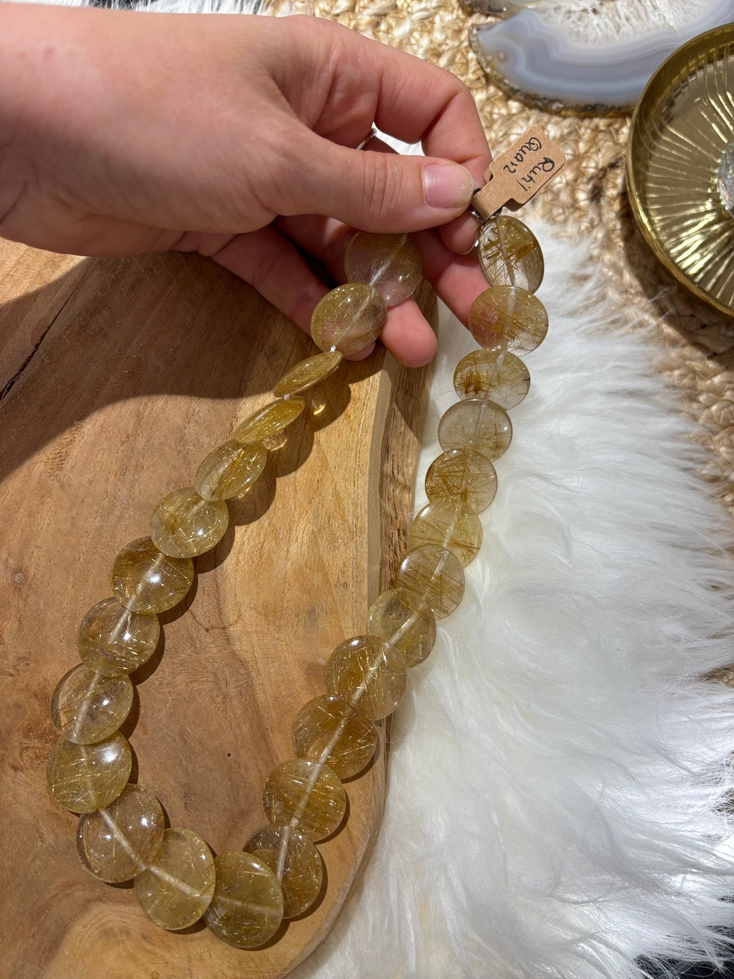 Rutilquarz-Kette, AAA+, Linsen, wunderschöne Rutile - Scholz GmbH