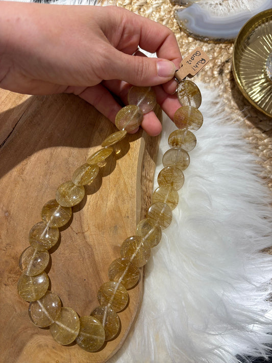 Rutilquarz-Kette, AAA+, Linsen, wunderschöne Rutile - Scholz GmbH