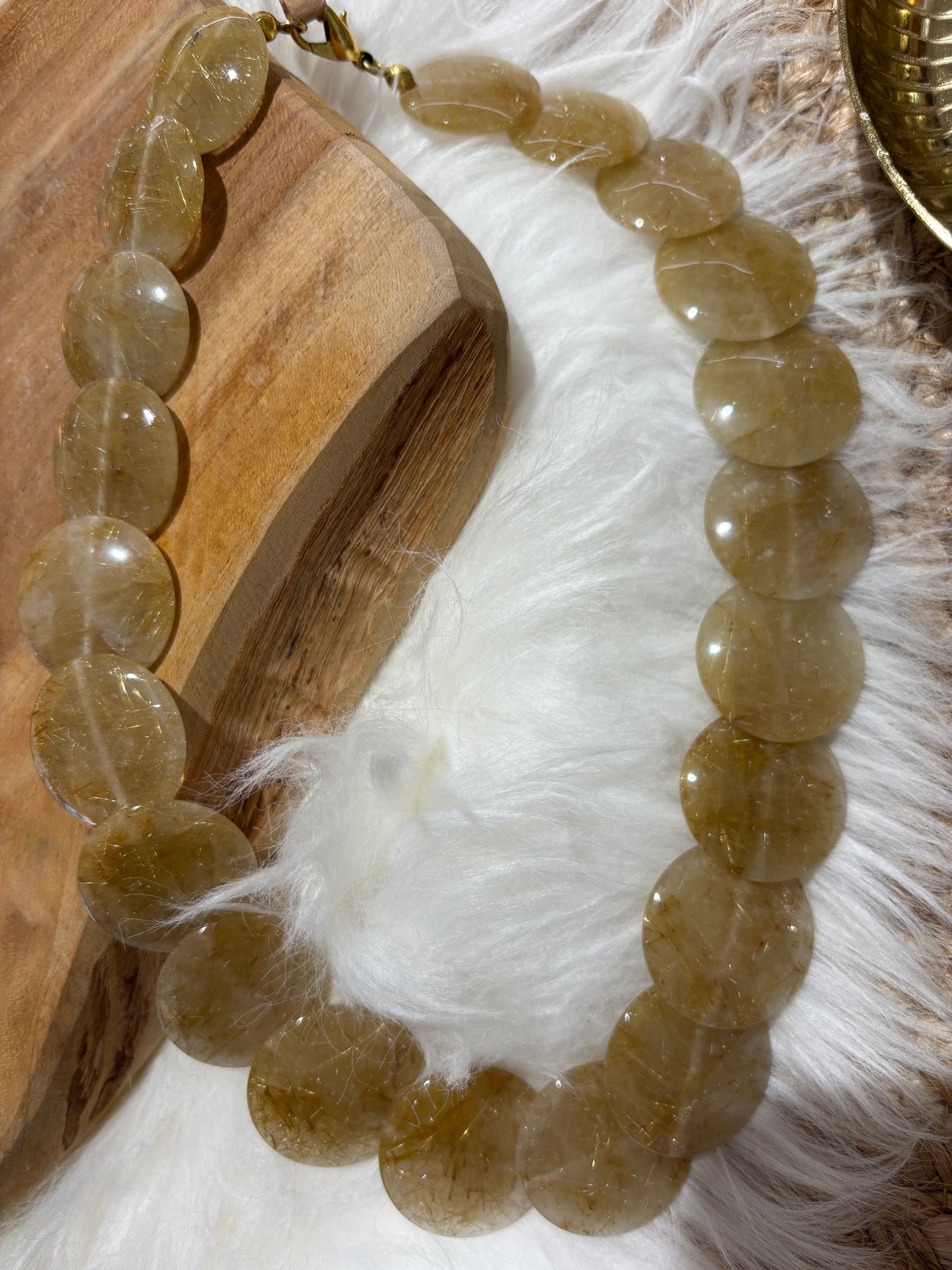 Rutilquarz-Kette, Linsen, AAA, viele Rutilnadeln - Scholz GmbH