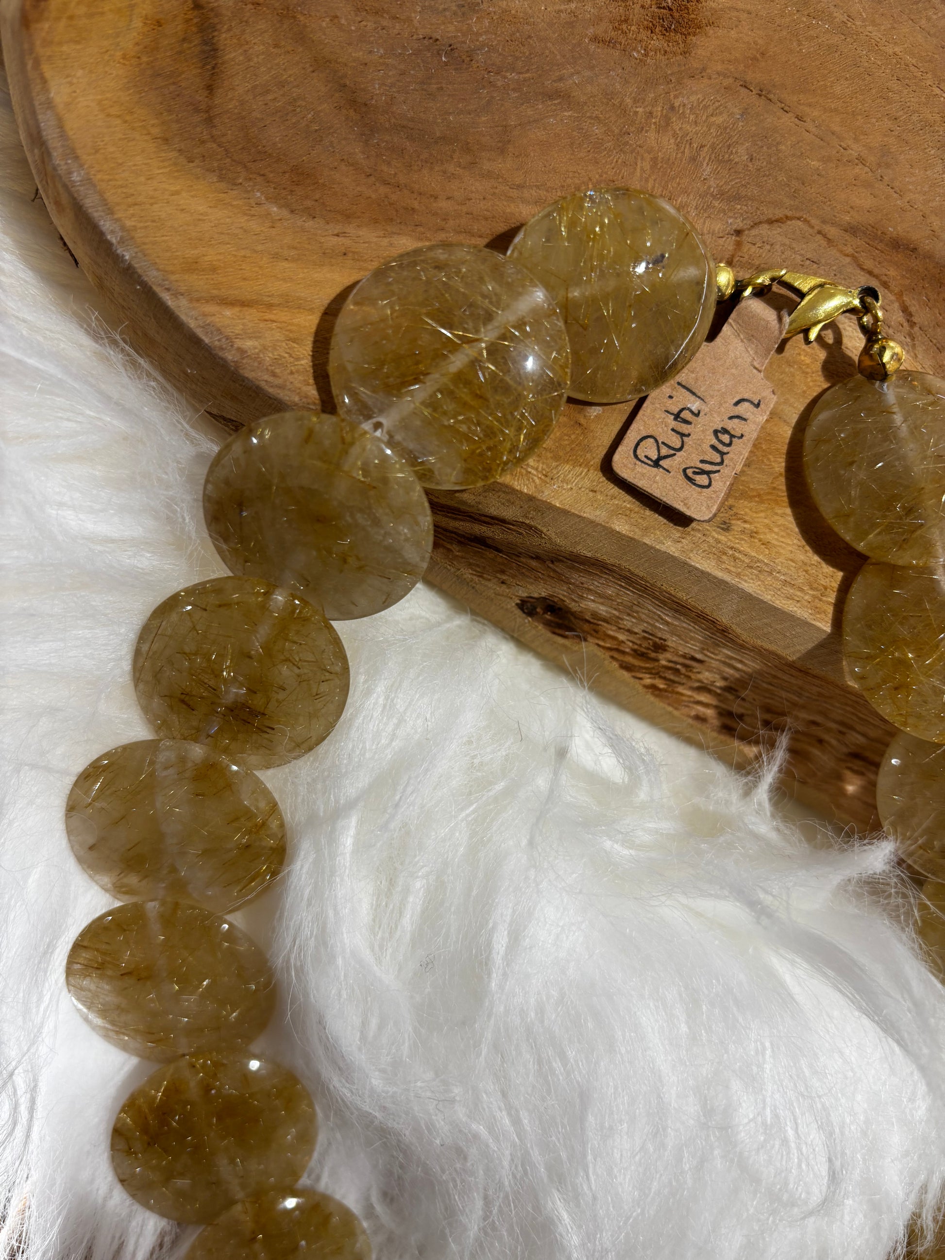 Rutilquarz-Kette, Linsen, AAA, viele Rutilnadeln - Scholz GmbH