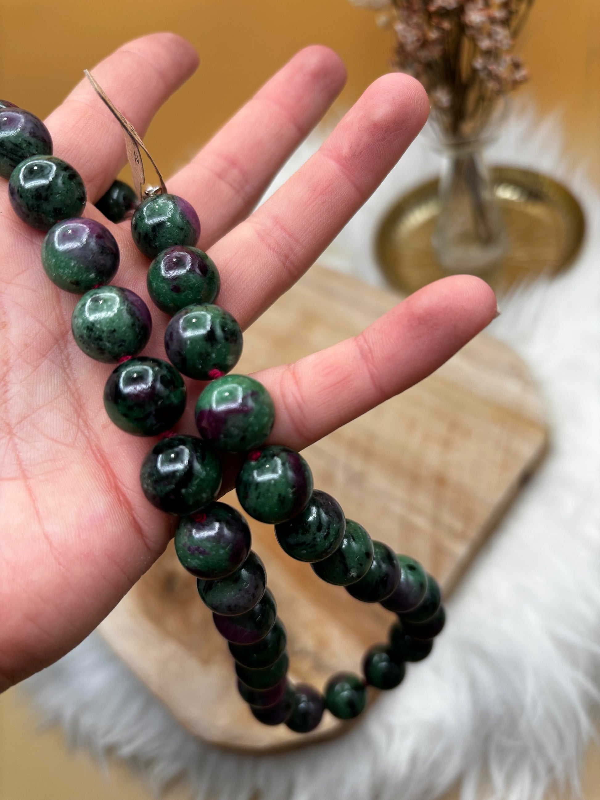 Rubin-Zoisit-Kette, Kugeln - Scholz GmbH