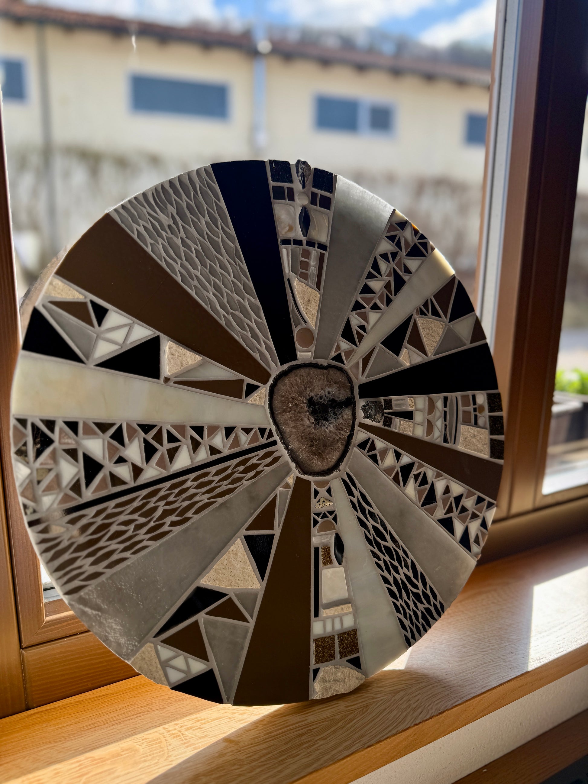 Mosaikbild mit Achatscheibe – Ø 40 cm - Scholz GmbH