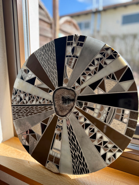 Mosaikbild mit Achatscheibe – Ø 40 cm - Scholz GmbH