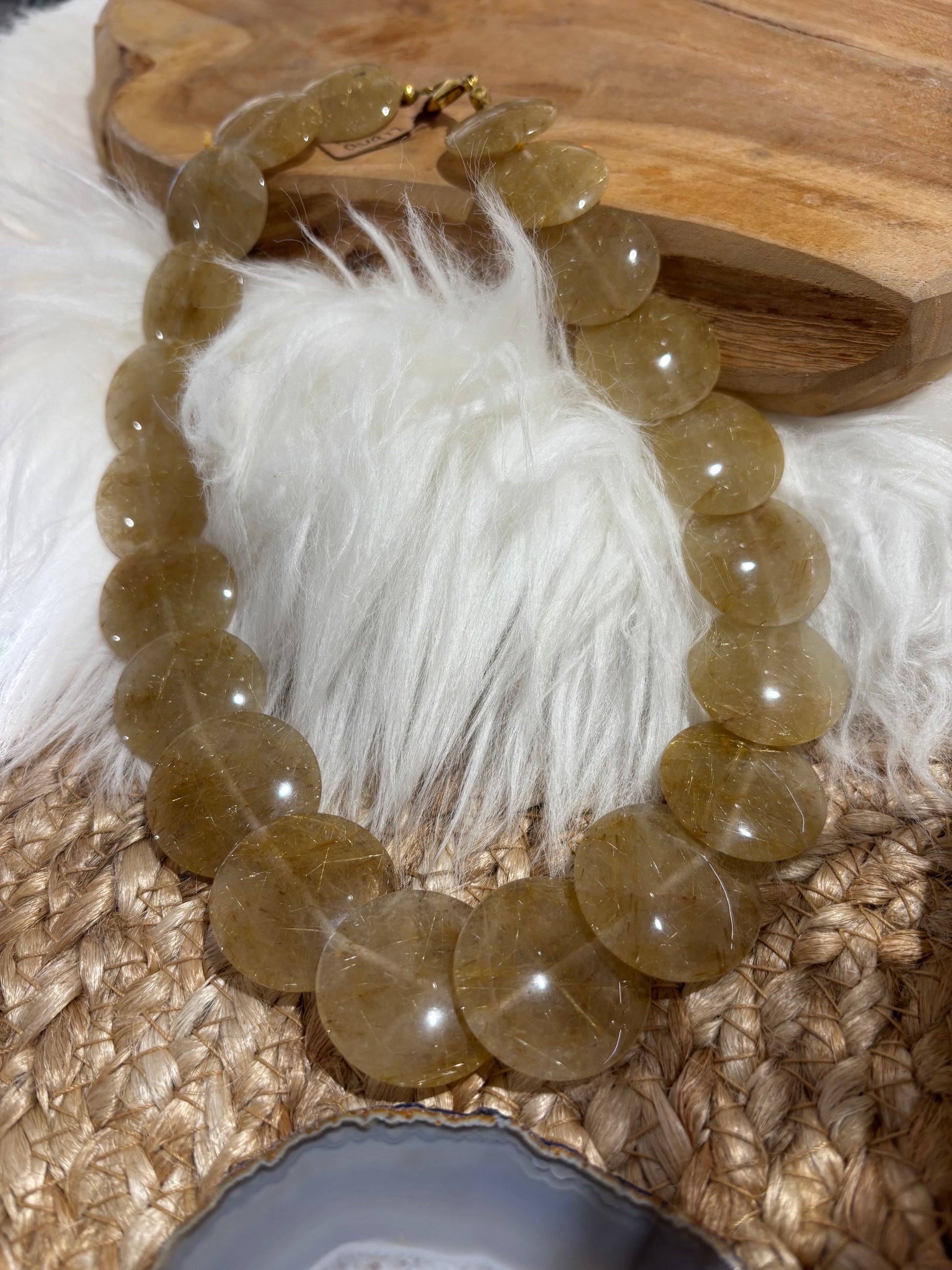 Rutilquarz-Kette, Linsen, AAA, viele Rutilnadeln - Scholz GmbH