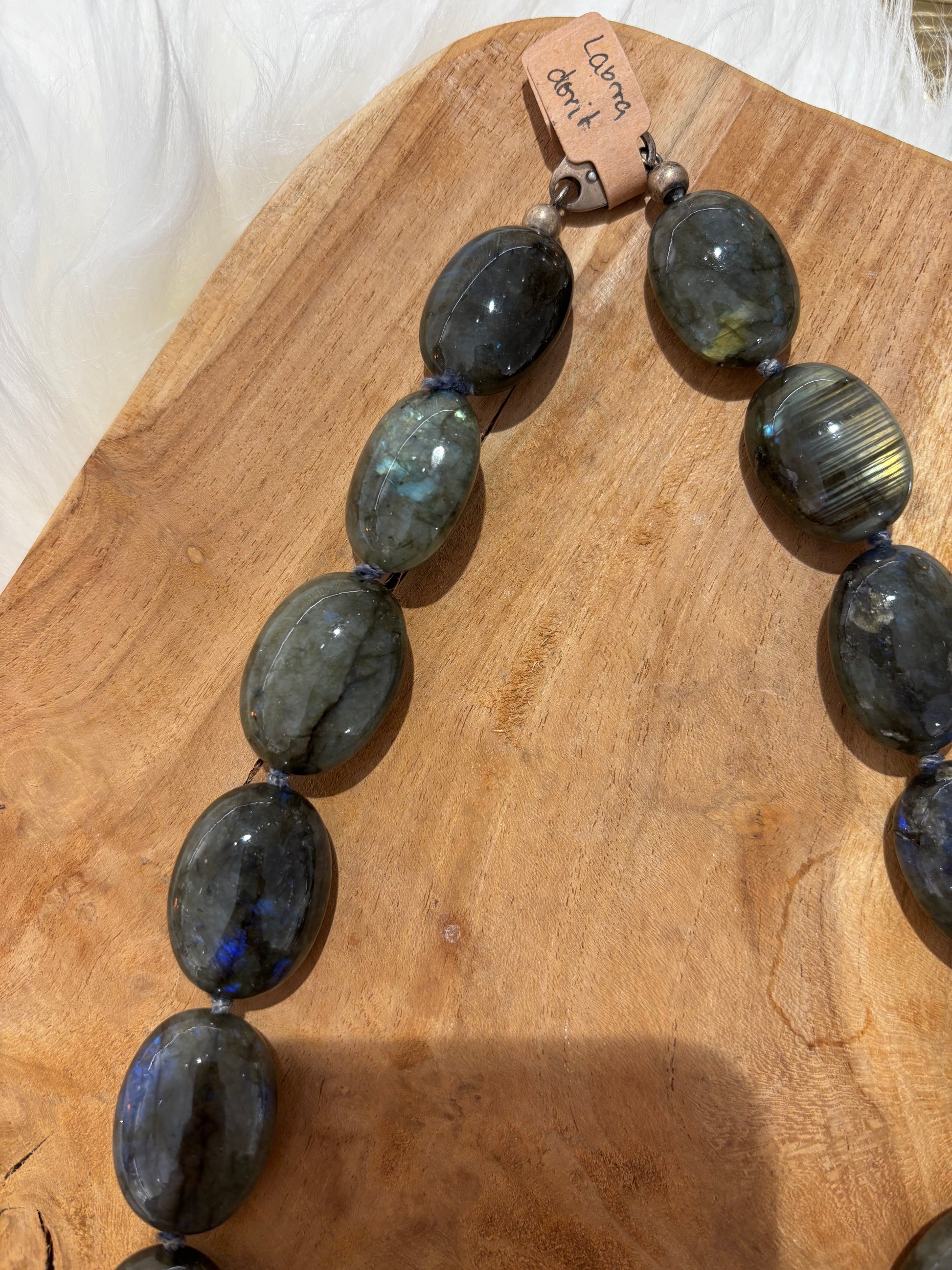 Labradorit-Kette, Oliven, AA+ - Scholz GmbH