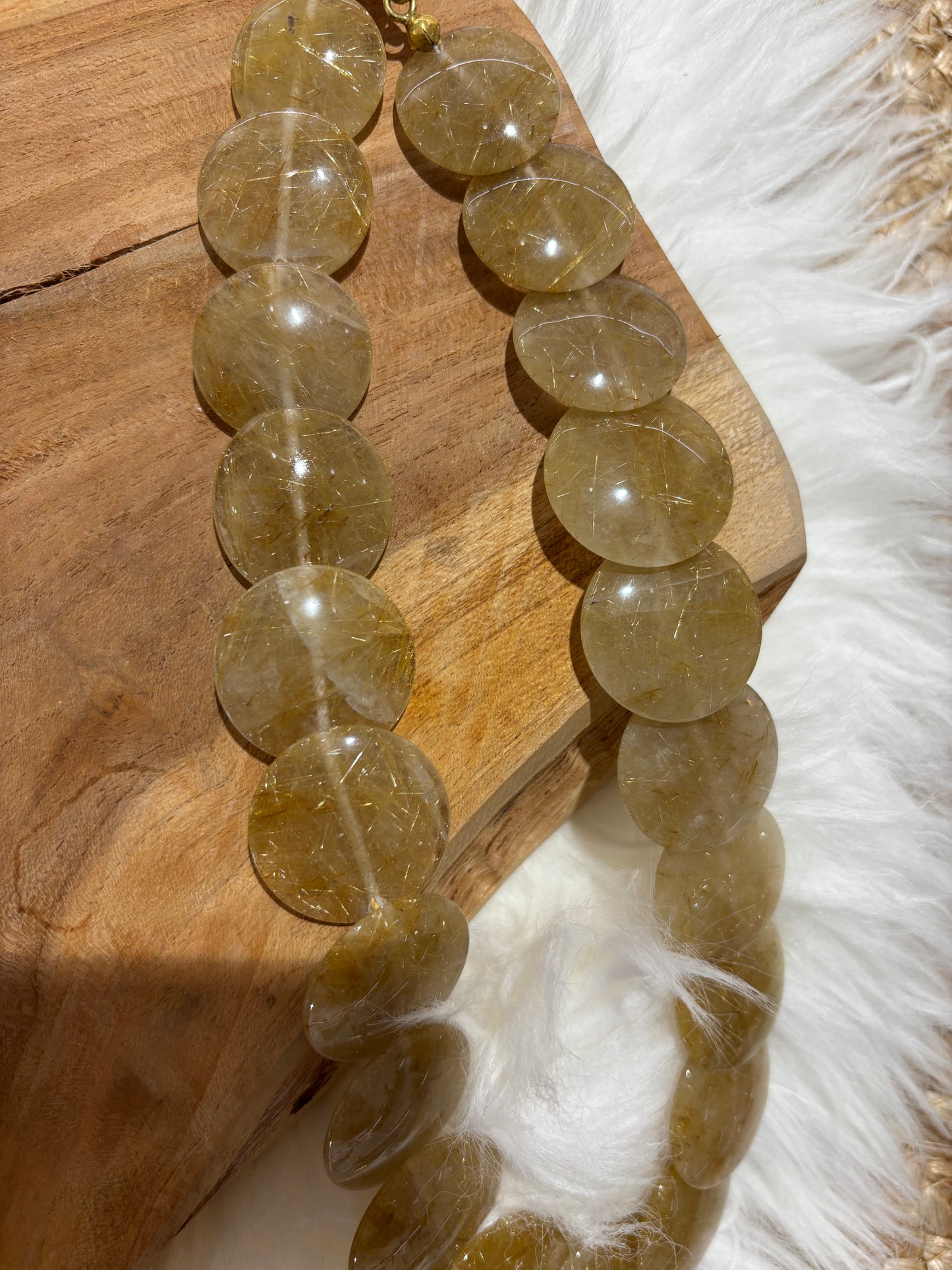 Rutilquarz-Kette, Linsen, AAA, viele Rutilnadeln - Scholz GmbH