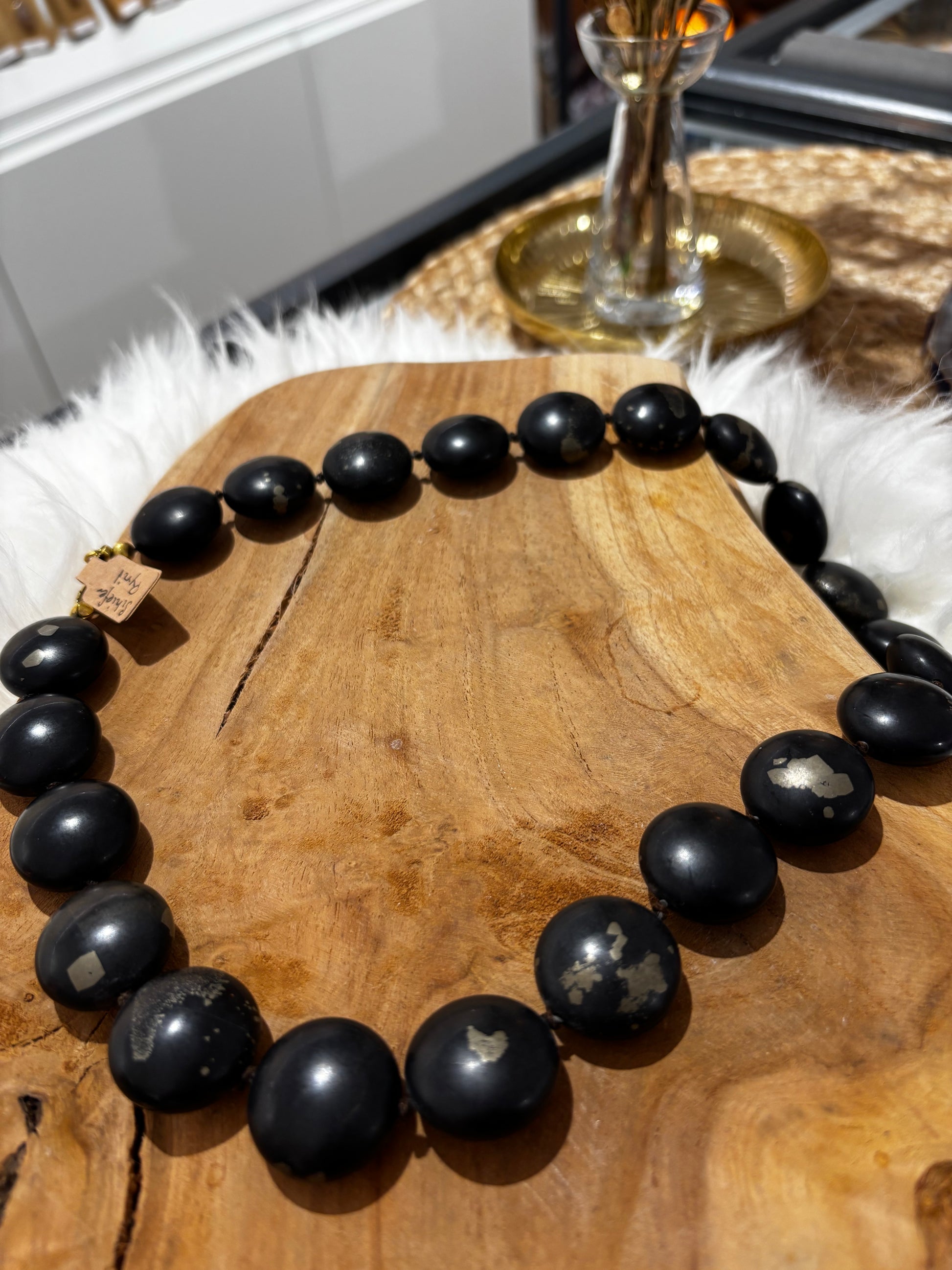 Schiefer-Pyrit-Kette, Linsen, matt - Scholz GmbH