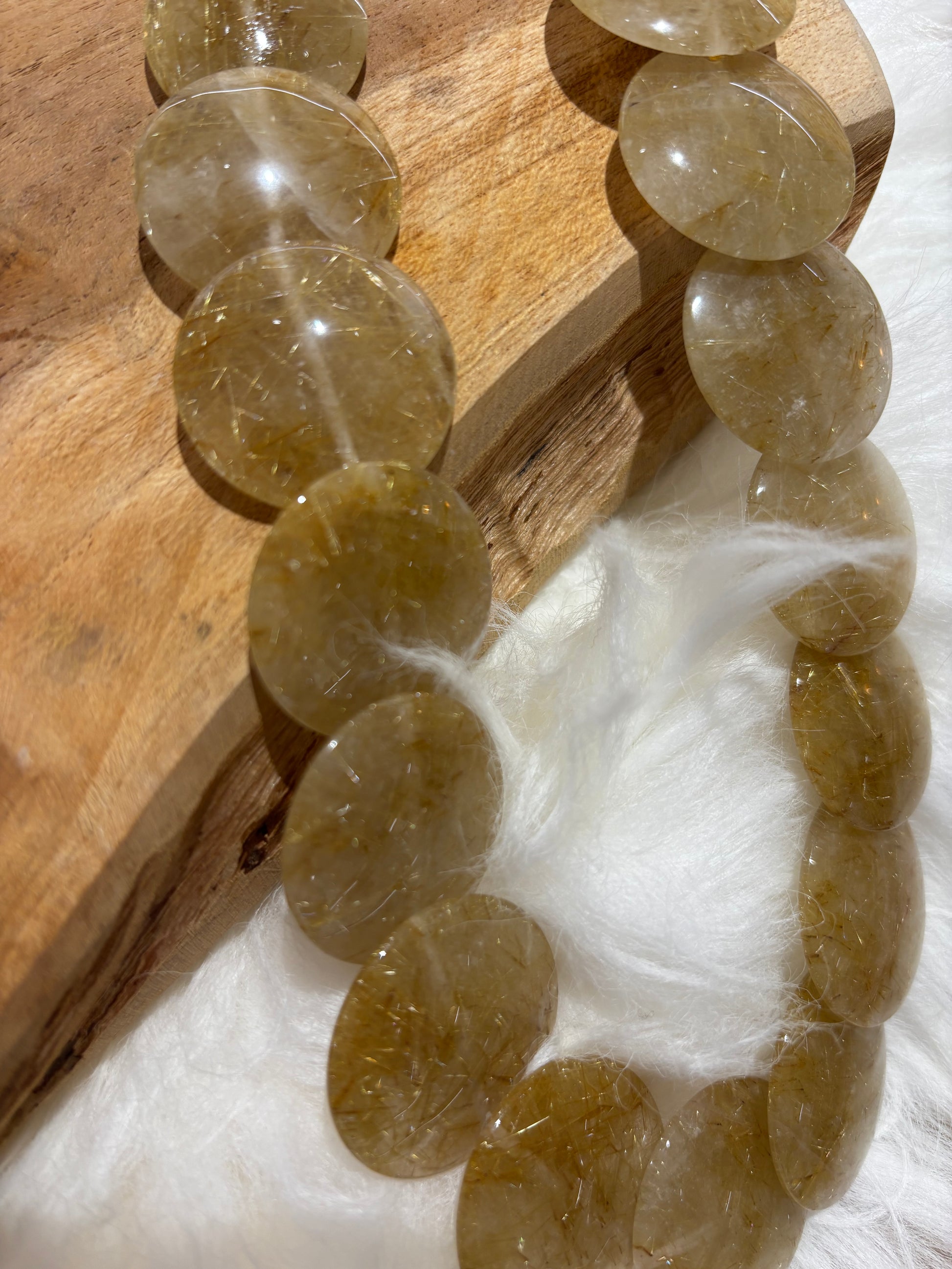 Rutilquarz-Kette, Linsen, AAA, viele Rutilnadeln - Scholz GmbH