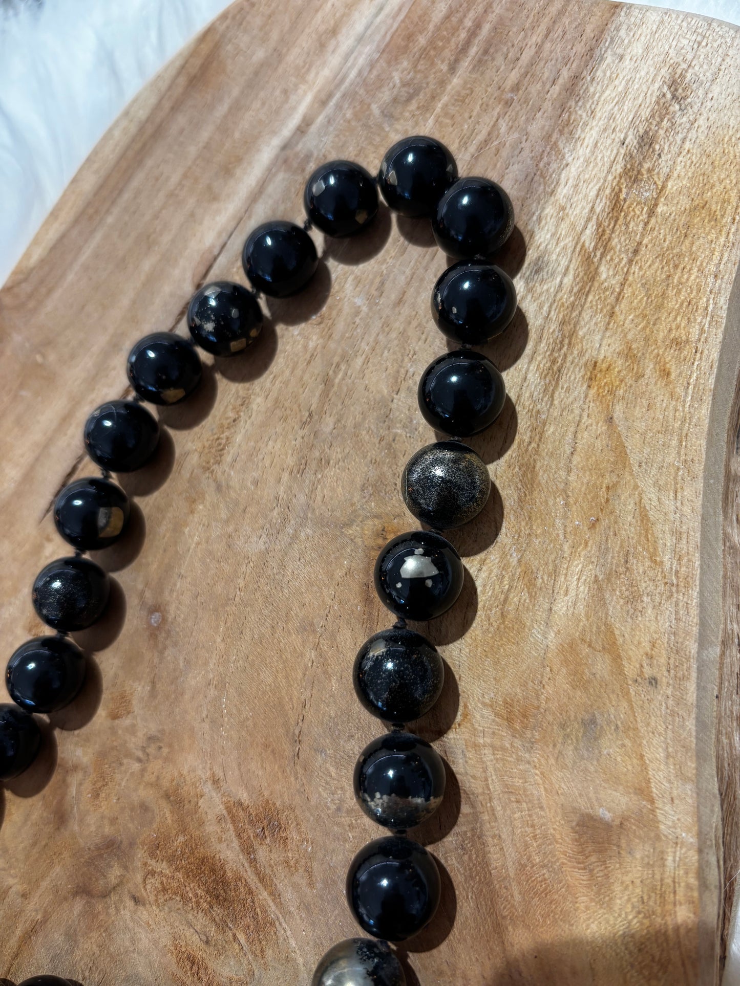 Schiefer-Pyrit-Kette aus Kugeln, geknüpft - Scholz GmbH