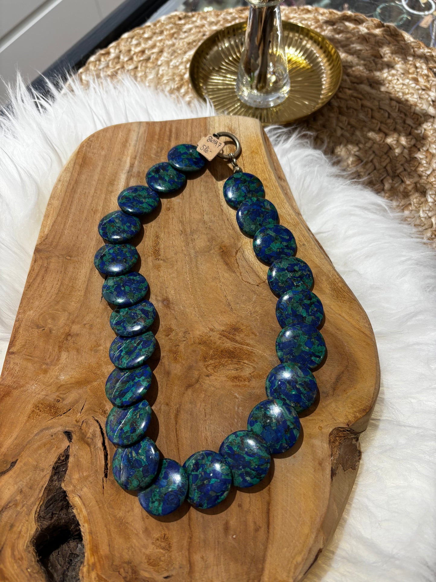 Malachit-Azurit-Kette AAA, Linsen, verlaufend - Scholz GmbH