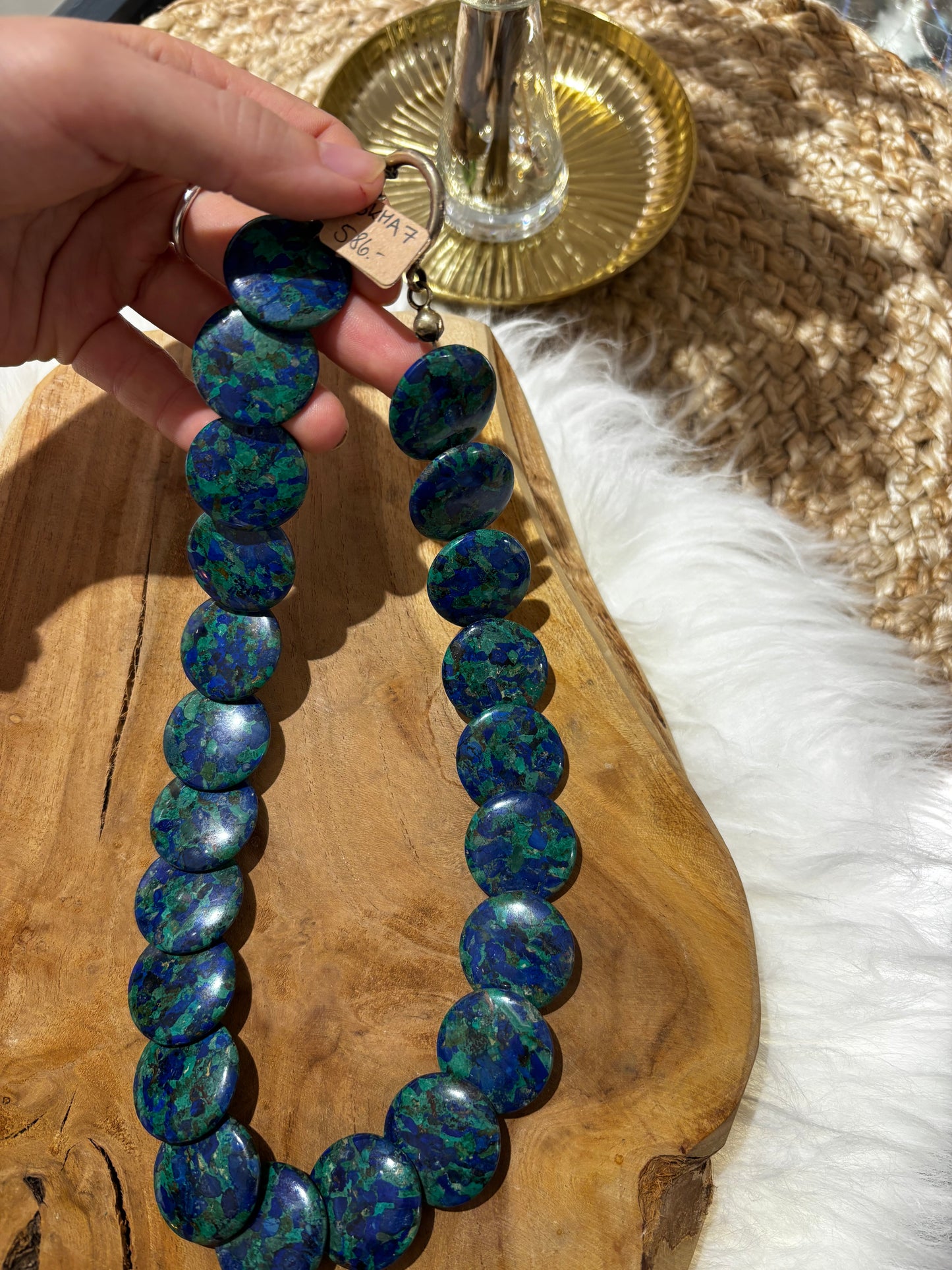 Malachit-Azurit-Kette AAA, Linsen, verlaufend - Scholz GmbH