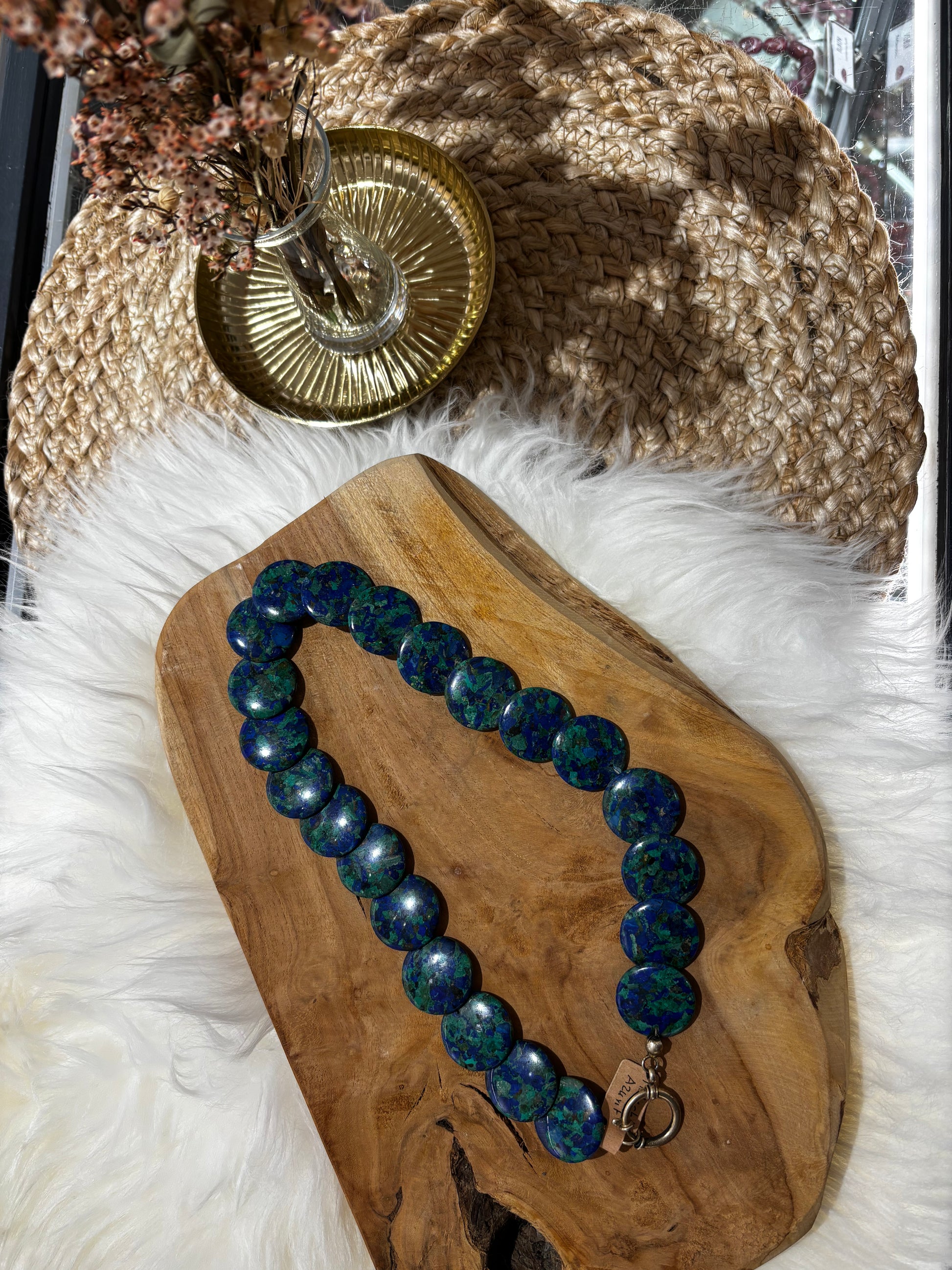 Malachit-Azurit-Kette AAA, Linsen, verlaufend - Scholz GmbH