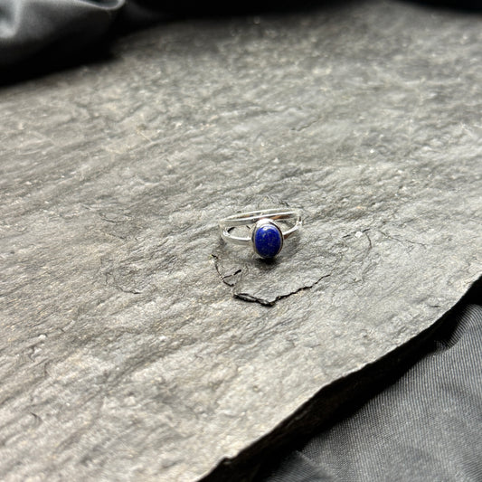 Lapis Lazuli-Ring, oval, Cabochon Gr. 54
