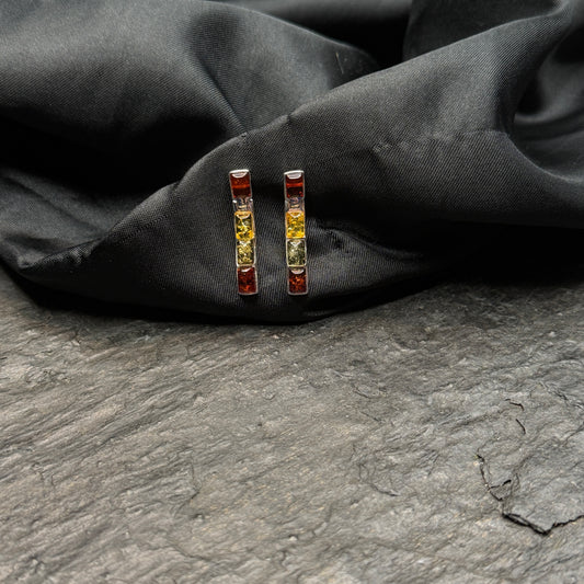 Bernstein Ohrstecker länglich