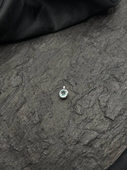 Topas-Anhänger, rund, facettiert