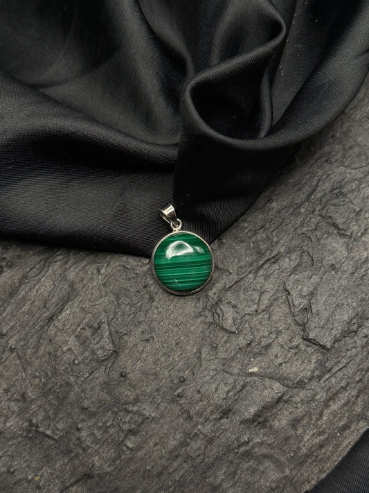 Malachit Anhänger, rund Cabochon