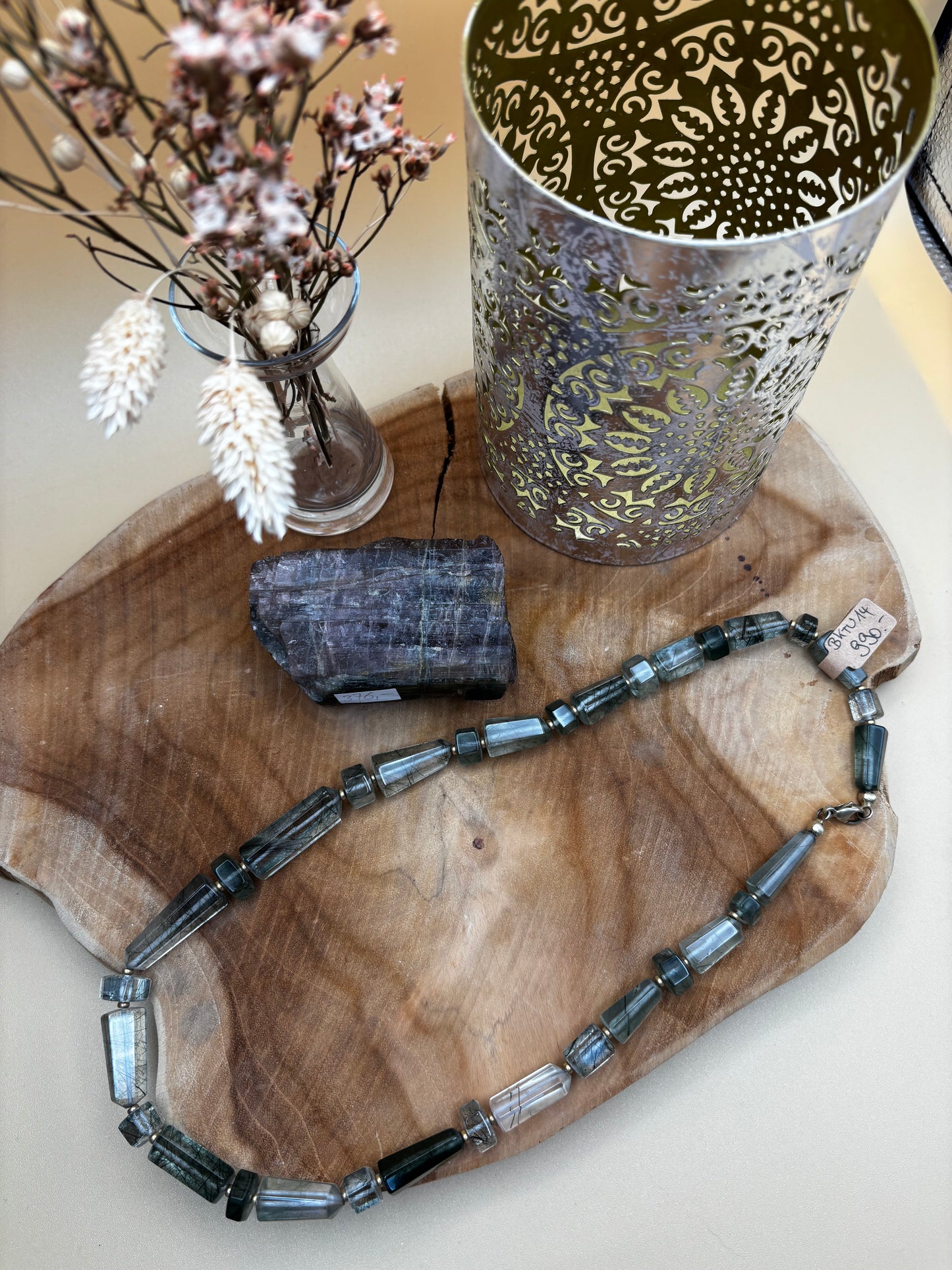 Grüne Turmalin-Kette, Obelisken und Rondelle - Scholz GmbH