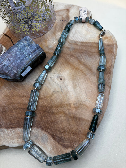 Grüne Turmalin-Kette, Obelisken und Rondelle - Scholz GmbH