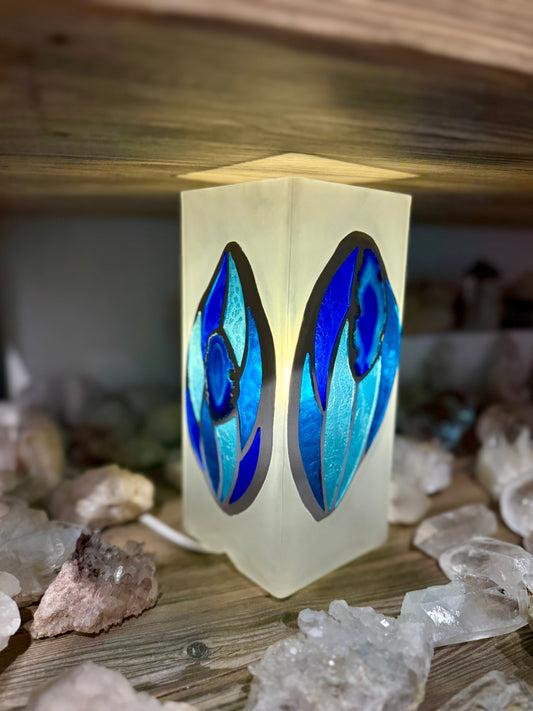 Mosaiklampe mit blauem Achat - Scholz GmbH