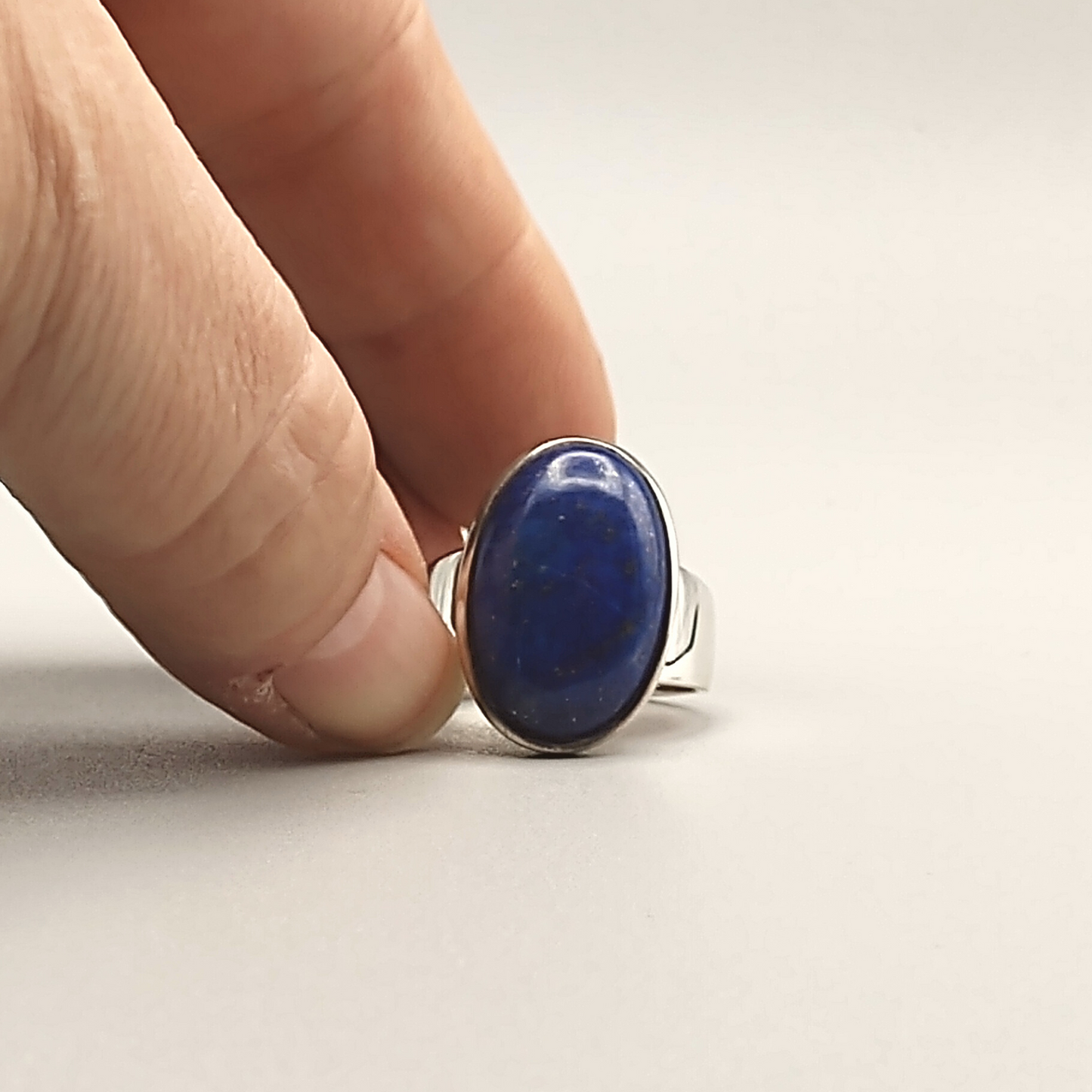 Lapis Lazuli-Ring, oval, Cabochon, Gr. 62