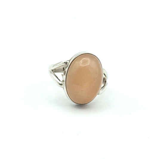 Apricot Mondstein Ring, oval, Gr 61