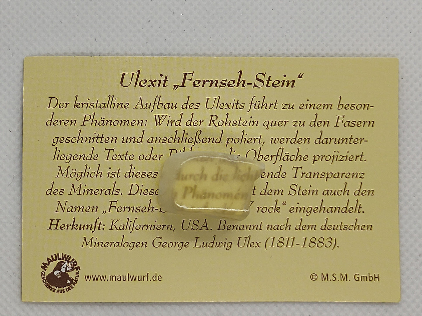 Ulexit "Fernseh-Stein" - Scholz GmbH